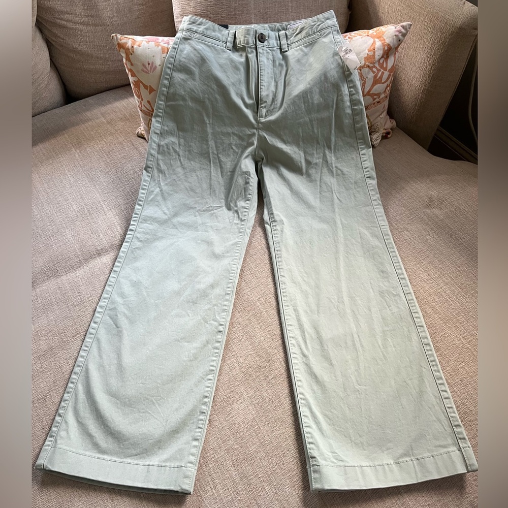 NWT Gap Women's High Rise Stride Ankle Frothy Aqua Color Pants. Size: 4.